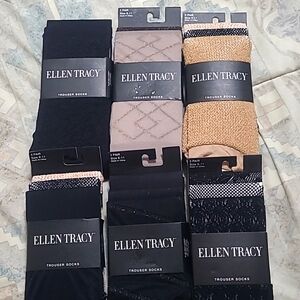18 PAIR ELLEN TRACY TROUSER SOCKS NEW SIZE 9-12